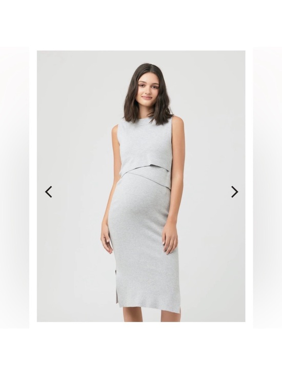 Ripe Dresses & Skirts - Ripe Sz L Maternity Light Gray Sleeveless Knit Midi Dress